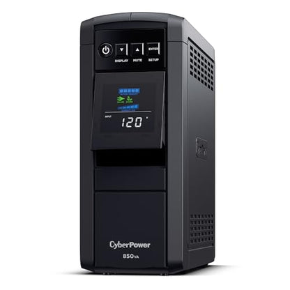 CyberPower CP850PFCLCD PFC Sinewave UPS Battery Backup and Surge Protector, 850VA/510W, 10 Outlets, AVR, Mini-Tower, UL Certified - size: 850VA, style: Mini-Tower