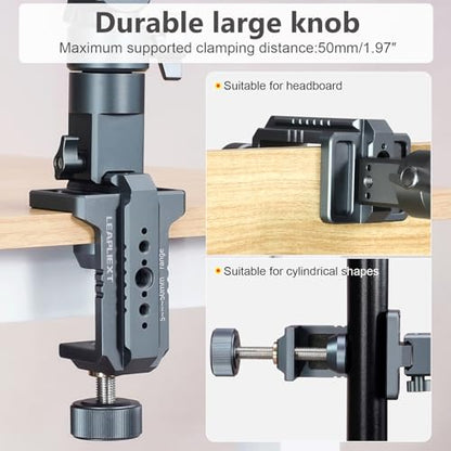 Metal Magic Arm Camera Stand, Gooseneck 360 ° rotating bracket，Flexible adjustment，5KG/11lb Load Capacity，Compatible with Phone/iPad Stand, Suitable for Kitchen/Bedside/Desk Video and Photog