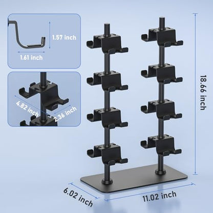 MANMUVIMO Controller Holder for 16 Xbox PS5 PS4 Gaming Controller, Video Game Controller Holder Headphone Stand for Desk, Gamer Gifts for Men, Gaming Room Accessories Maximum Organizer Rack - size: 16 Controller Holder Black