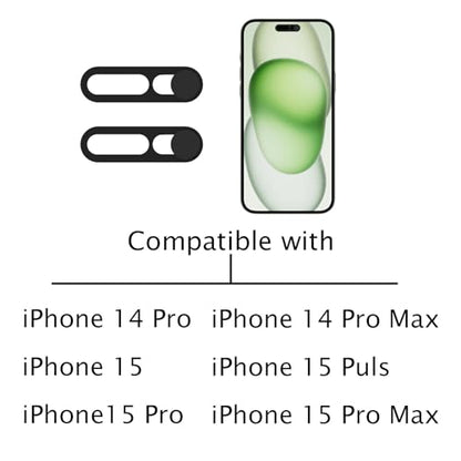 Webcam Cover Protector Protect Privacy and Security, Front Camera Cover, Camera CoverCompatible with iPhone 14Pro/14Pro Max/iPhone15/15Puls/15Pro/15Pro Max/16/16Plus/16Pro/16Pro Max(2PCS,Black) - color: Black
