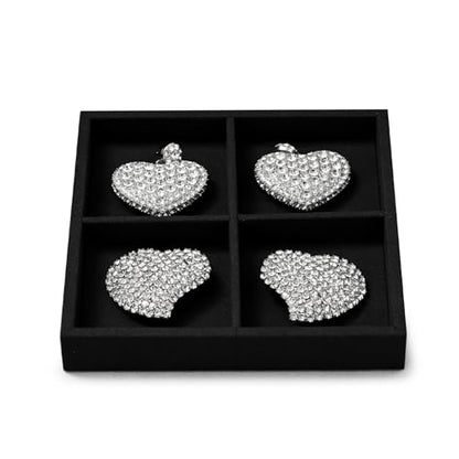 Oirlv Microfiber 4 Grids Stackable Jewelry Display Tray Multi-Compartment Travel Jewelry Tray - style: P13714