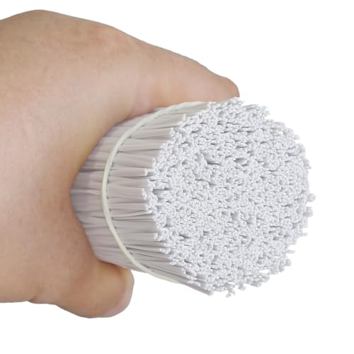 1000 pcs 6 inch White Cable Twist Ties Plastic Twist Ties with Rugged Metal Innercores Reusable Fastening Cable Cord Wire Ties - size: 6 inch-White