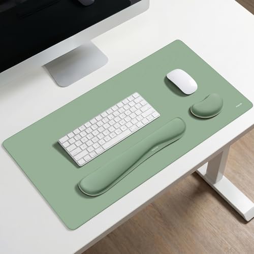 MOSISO Keyboard Mouse Pad Set, Gaming Mouse Pad&Keyboard Wrist Rest&Wrist Rest, Ergonomic Wristrests with Memory Foam Home Office Easy Typing Cushion Non-Slip Mousepad, Antique Green - color: Antique Green