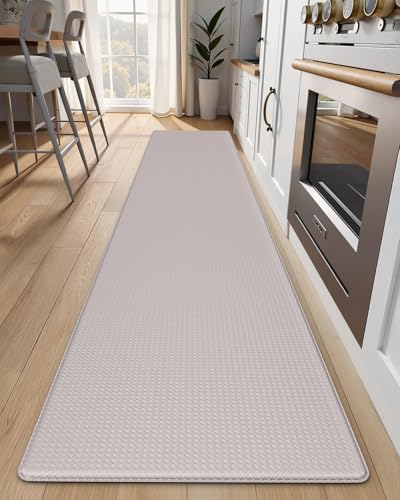 Kitchen Mats for Floor - 17"x95" Anti Fatigue Mats for Kitchen Floor - Non Slip Cushioned Rugs for Standing - Ivory - color: Ivory, size: 1pc: 17" x 95" x 0.4"