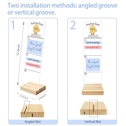 Sticky Notes Monitor Memo Board Acrylic Holder with Removable Wooden Base, But I Believe in You Logo Desk Set with 200 Sheets Two Sizes Sticky Notes, Office Desk Accessories Organizer - color: Believe