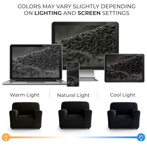 Premium Stretch Couch Covers for Sofa - Sofa Chair Cover Washable, Dogs & Pets Friendly - Elastic Polyester Loveseat Slipcovers - Non-Slip Love Seat Couch Covers - Black (21"-39" Wide) - color: Black, size: 21"-39" Wide