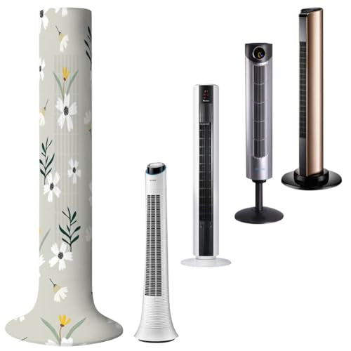 Daisy Pattern Tower Fan Stand Cover - Dust-Proof Protective Sleeve for 37-49 Inch Vertical Fan - color: Daisy, size: Large