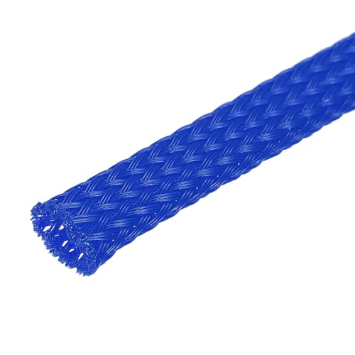 uxcell Expandable Sleeving, 1/4-inch 100ft Cable Sleeve, Blue - color: Blue, size: 1/4" x 100 Ft