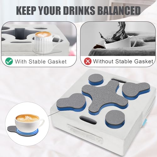 Couch Cup Holder, Silver Grey | Sofa Cup Holder Pillow Tray Caddy, For Bed, RV, TV, Car, Man Cave, Backseat, Holds Remote, Drinks, Snacks - color: SilverGrey