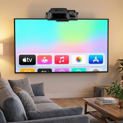 TV Top Shelf Adjustable Bracket for Nex Playground - TV Top Shelf and Stand Organizer for Console, Camera and Apple TV Box, No Drill Easy Install, Safe for Kid, Black