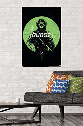 Trends International Call of Duty: Modern Warfare 2 - Ghost Emblem Wall Poster, 22.375" x 34", Premium Poster & Mount Bundle - color: Premium Poster & Mount Bundle, size: 34"L x 22.4"W