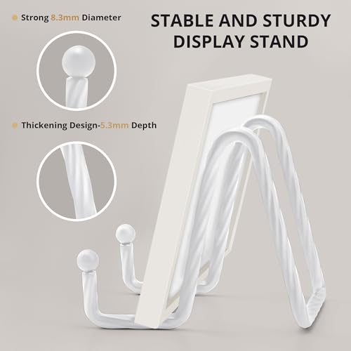 3Inch 3Pack Picture Easels for Display, Metal Decorative Plate Stand, White Picture Holder Stand, Picture Frame Stands for Display, Picture Frame Stand - Plate Display Stands Stand for Sign,Book - color: White, size: 3 inch(3 pack)