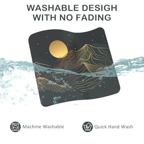 eulps Mouse Pad with Stitched Edge, Multiple Patterns Computer Mouse Pads with Non-Slip Rubber Base, Washable Cloth Mousepad, for Gaming, Laptop, PC (Lunar Peaks) - color: 30Lunar Peaks