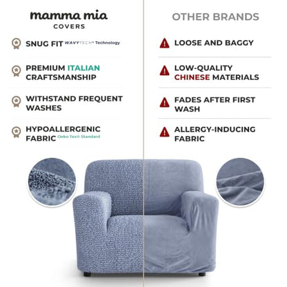 Premium Stretch Couch Covers for Sofa - Sofa Chair Cover Washable, Dogs & Pets Friendly - Elastic Polyester Loveseat Slipcovers - Non-Slip Love Seat Couch Covers - Blue (21"-39" Wide) - color: Blue, size: 21"-39" Wide