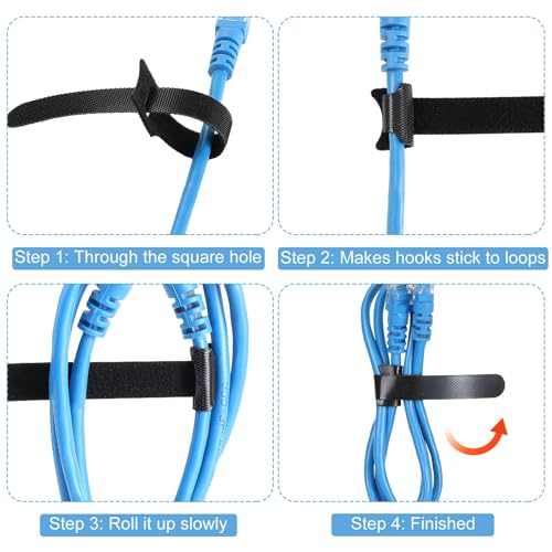 MVYC 150PCS 8 Inch Reusable Cable Ties Wire Ties Cord Organizer Cable Organizer Adjustable Cable Management Black - size: 8 Inch (Black)