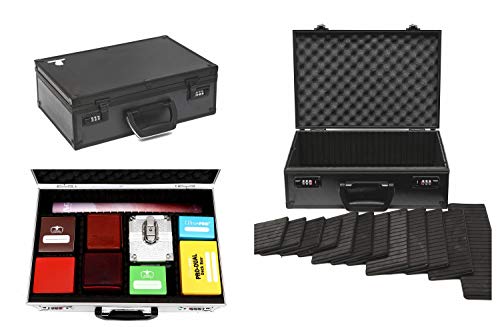TC-A5 Black Lockable Storage Case with Sliding Divider Walls for TCG, Deck Box, Card Games, MTG, Magic, FaB, YGO, FaB, Dominion, Board Games