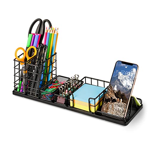 Topwey Pen Holder for Desk, Rotating Pencil Holder, Cup Holder for Desk Office, Pen Organizer in Black (Jet Black) - color: Jet Black