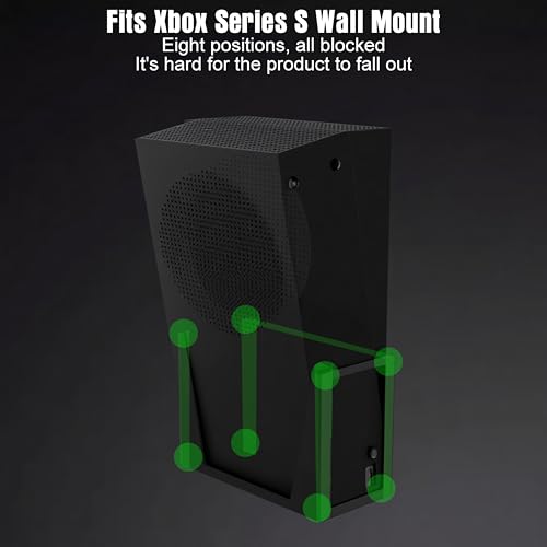 Wall Mount for Xbox Series S - All Metal Vertical Hanging On Wall Near or Behind TV Left/Right, Wall Mount Kit with Detachable Controller Holder, Black - color: Black