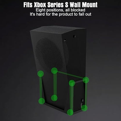 Wall Mount for Xbox Series S - All Metal Vertical Hanging On Wall Near or Behind TV Left/Right, Wall Mount Kit with Detachable Controller Holder, Black - color: Black