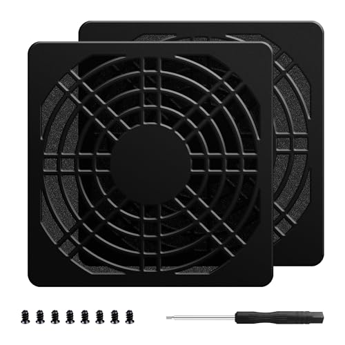 Dust Filter PC 80mm Cooling Fan Filter Dustproof Cover, 2 Pack PC Case Fan Grill ABS Protective Dust Guard Mesh Cover with Screws for Computer Case Cooling Fans, Effective Dust Protection - color: 80*80mm - Black, size: Plastic Dustproof Cover- 2 Pack