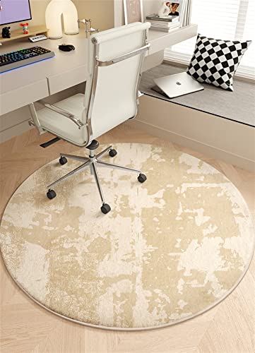 Round Office Chair Mat for Hardwood Floor Computer Gaming Rolling Chair Mat Floor Protector Mat Desk Rug Wood Tile Protection Mat for Office Home, Beige B, Diameter 32" - color: Beige B, size: Diameter 32"