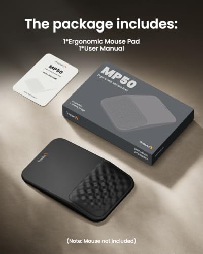 ProtoArc MP50 Ergonomic Mouse Pad with Wrist Rest, PU Leather Mousepad with Soft Memory Foam and Non-Slip PU Base for Pain Relief, Desk, Home, Office, 12x8 Inches, Black (Mouse Not Included) - color: Black PU Leather