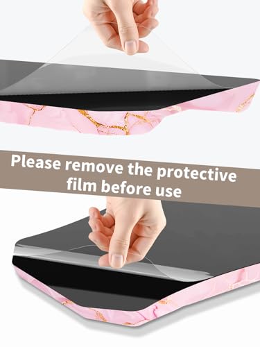 3-in-1 Ergonomic Keyboard Stand with Wrist Rest & Mouse Pad Set, Comfy Keyboard Riser Holder Soft Mousepad with Massage Design, Memory Foam and Non-Slip PU Base for Pain Relief, Pink Marble - color: Pink Marble
