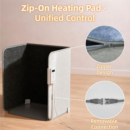 Under Desk Heater, 195W Energy-Saving Foot Warmer with Heating Pad for Feet, Electric Foot Warmer Under Desk 5 Heat Levels, 2 to 8H Timer Quiet Fanless Foot Heater for Office Home Dorm Chochoyah - color: Light Grey Cuboid