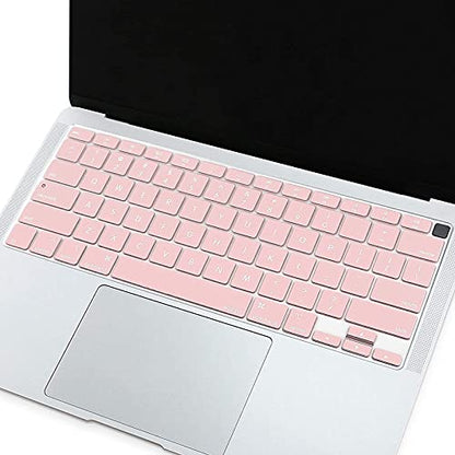 MOSISO Keyboard Cover Compatible with MacBook Air 13 inch 2022 2021 2020 Release A2337 M1 A2179 Retina Display with Touch ID Backlit Magic Keyboard, Waterproof Protective Silicone Skin, Rose Quartz - color: Rose Quartz