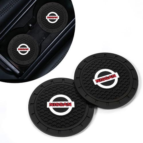2PCS Car Cup Holder Coasters,Non-Slip Car Coasters for Nissan Qashqai Versa Sentra Altima Rogue Murano Frontier Pathfinder Titan,Vehicle Inner Accessories for Cup Insert Mat,Silicone - color: Bd-rc