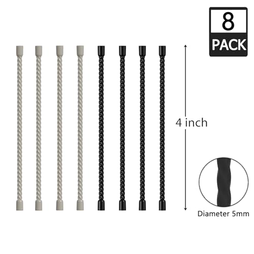 8PCS Silicone Cable Ties 4 Inch Reusable Twist Ties Steel-Core Cable Tie Straps Organizer All Purpose Bendable Cord Tie for Indoor Outdoor Bundling Holding Securing and Wrapping (Black White) - color: Black & White, size: 4-Inch (8PCS)