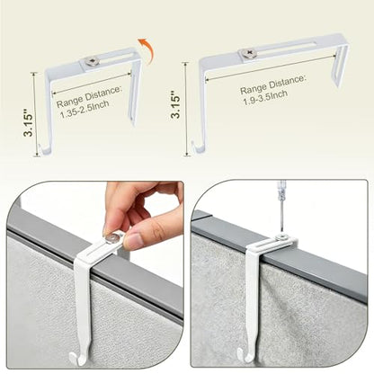 2-Pack Cubicle Shelf Hanging, Office Cubicle Wall Shelf with Rope Adjustable Hooks, Office Decor Desk Accessories, Organizer, Storage in Workspaces
