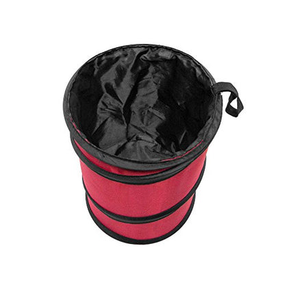 FH Group Automotive Waterproof Portable Collapsible Small Trash Can Garbage Container fits Most Cars,Waterproof,Polyethylene, SUVs, and Trucks Red - color: Red, style: Small