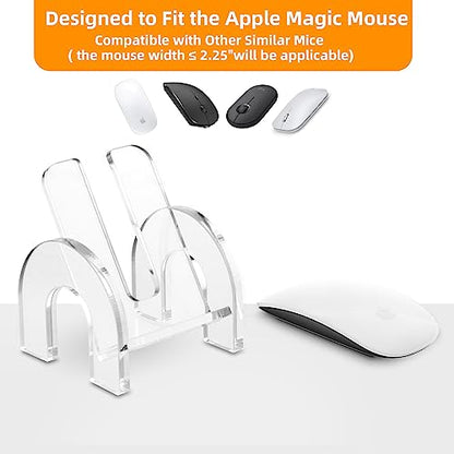 Mouse Holder Stand for Apple Magic Mouse 1 & 2 Easy Charging, Mouse Display Stand Compatible with Magic Mouse and Slim Flat Mice, Clear Acrylic Small Mouse Desktop Holder - style: sofa shape