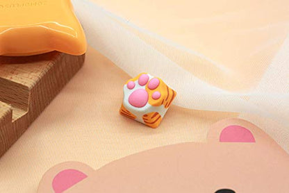 SYA ZOMOPLUS Cute Keycaps,Novelty Cat-Claws Keycap 3D Model OEM Profile Keyboard Keycaps Squishy-Paws Custom Key Caps for Cherry MX Switches Mechanical Gaming Keyboard(Orange1pcs) - color: Orange-1pcs