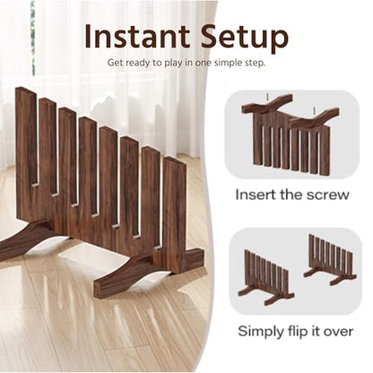 LAUSAINT HOME Board Game Table Storage Rack Set, Solid Wood Adjustable Holder Fit for Removable DND Table, Gaming and Dining Table, Poker Table, Chess Table Panels, Walnut