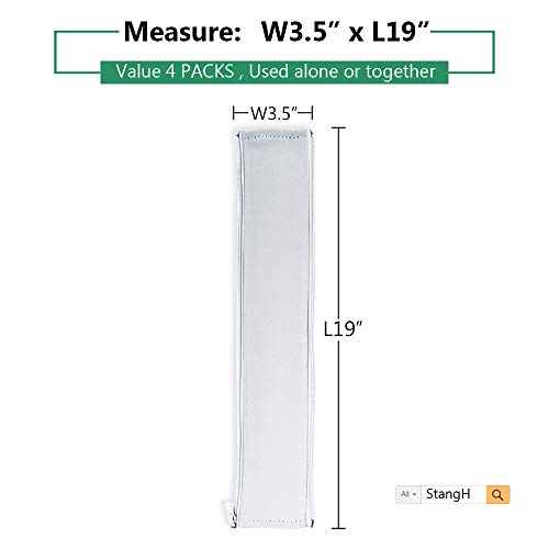 StangH Cable Management Sleeve White - Cord Organizer System Flexible Wire Hider Cover with Zipper, Avoid Messy Cables for PC Office/Computer/Home Theater, 19 Inch, Greyish White, 4 Pieces - color: Greyish White, size: 19"L x 3.5"W-4PACKS