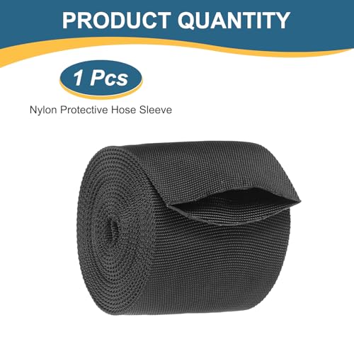 HARFINGTON Nylon Protective Hose Sleeve 2" ID 10FT Cable Cover Sheath Hydraulic Hose Protector Wrap for Welding Cord Tig Torch Hydraulic, Black - size: 2" ID 10FT