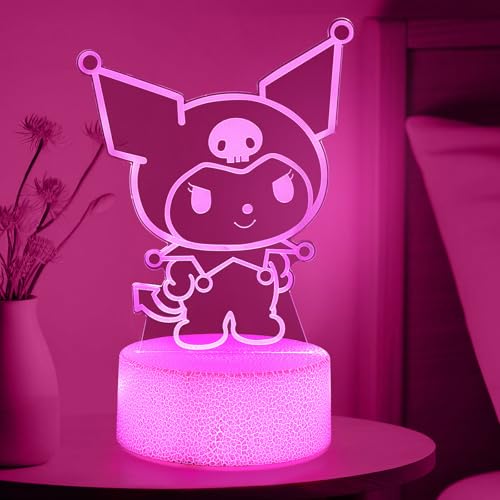 sunduck Pink Kawaii Night Light with Corded Control- Cute Dreamy Girls Room Decor, Perfect Birthday/Christmas Gift for Kids, Unique Holiday Present - color: kitty02
