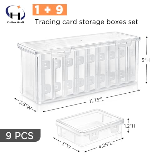10 PCS Trading Card Storage Box Set, Plastic Top loaders Storage Box, Fit for Standard Card, Top Loaders and Magnetic Card Holders