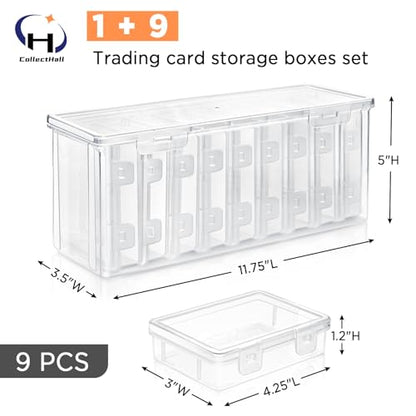 10 PCS Trading Card Storage Box Set, Plastic Top loaders Storage Box, Fit for Standard Card, Top Loaders and Magnetic Card Holders