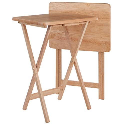 Winsome Alex Set of 2 Foldable Snack Tables, Easy to Store Small Portable Fold Up Table Set for Kitchen, Living Room TV Dining, Crafts, Puzzles, Work From Home - size: 2 - Tables