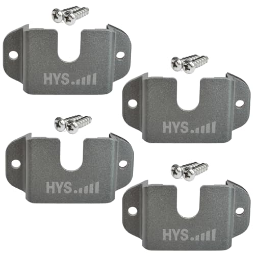 HYS Aluminium Alloy Car Mount for Handheld Radio with Belt Clip Hanger, Remote Speaker mic/Ham CB Radio W/Round Knob for Walkie Talkie/Scanner/VHF Marine Radio/Shoulder Speaker Mic (Gray-4pcs) - color: Gray, size: 4 Pieces