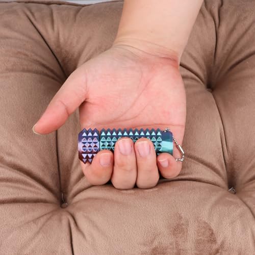 Little Ouchies Pain Stim Fidget Toy, 3D Printed Pocket Spiky Keychain with Clicker Button Spinner Sensory Toys for Anxiety Focus & Stress Reduction Novelty Gifts(Green + Silk Purple) - color: Green + Silk Purple