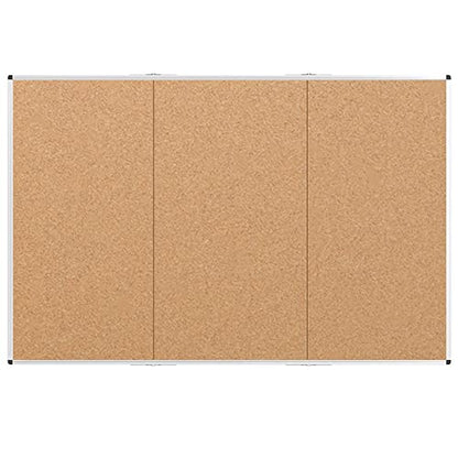 VIZ-PRO 96" x 48" Large Cork Bulletin Board, Foldable & Wall-Mounted Notice Pin Board with Silver Aluminum Frame, for School Home Office - 8' x 4' Corkboard - size: 96 X 48 Inches