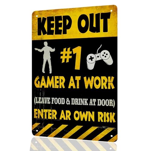 Keep Out Gamer At Play Sign, 8"x12" Funny Gamer Decor, Gaming Room Decor, Gaming Door sign - color: Keep Out Gamer At Play