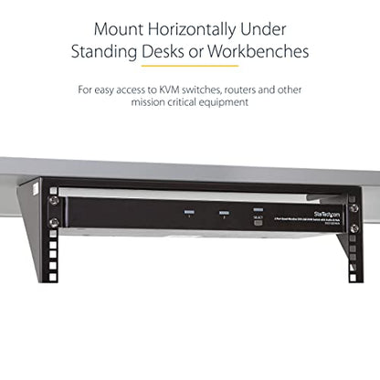 StarTech 3U Vertical Wall-Mount Rack Bracket, 19in, 150lb, TAA (RK319WALLV) - size: 3U
