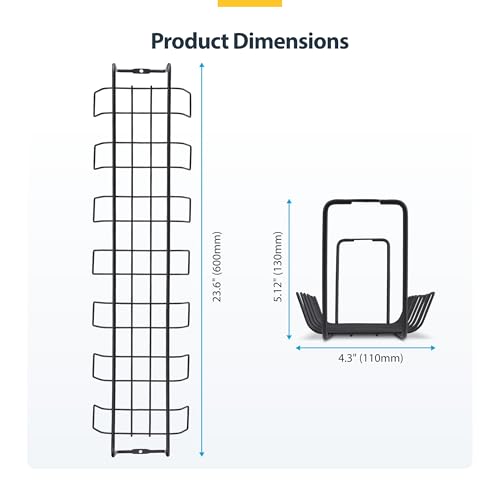 StarTech Under Desk Cable Management Tray, Black (S1MB-Desk-Cable-Tray)