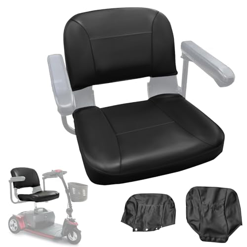 Seat Cover Set Compatible with Go-Go Elite Traveller, LR, Plus HD, ES, GO-Chair, Ultra X, Pride Revo and Sonic Mobility, 3&4 Wheel Folding Electric Scooter Wheelchair Covers (Leather)