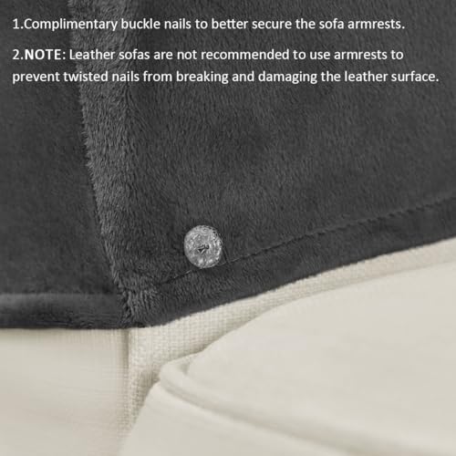 Velvet Armrest Covers for Chairs and Sofas Soft Stretch Couch Arm Cover Set of 2 Non Slip Sofa Armrest Slipcover Furniture Protector for Sofa, Couch, Armchair, Recliner, Dark Gray - color: Dark Gray